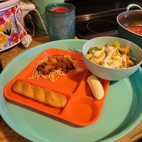 Meal made with vegetables purchased as part of the Booneville Bucks pilot program