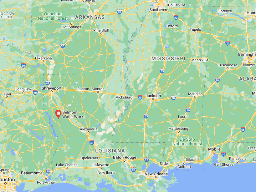 Map of Belmont Louisiana
